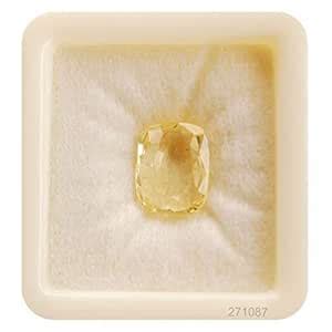 JAGDAMBA GEMS 8.25 Ratti / 7.42 Carat Yellow Sapphire Ceylon Mined ...