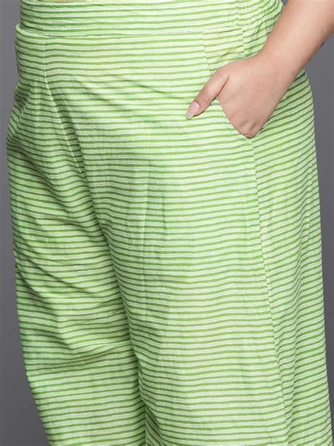 Buy Plus Size Pink Printed Cotton Straight Kurta With Palazzos ...