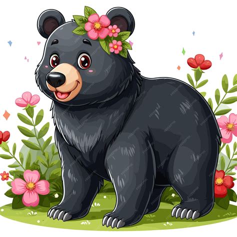 Premium Vector | Cute black bear vector cartoon illustration