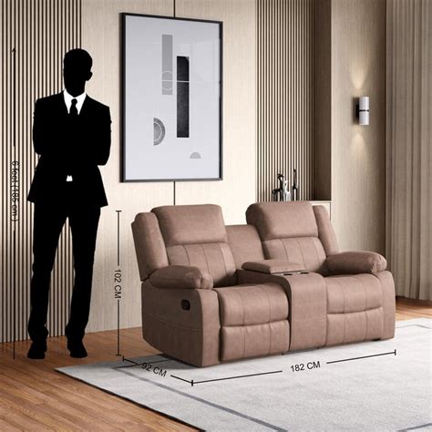 Buy Denver Fabric 2-Seater Recliner Set - Brown from Home Centre at ...