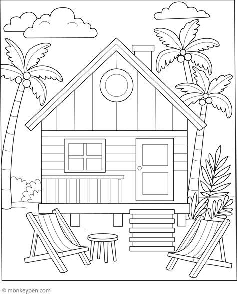 Coloring Pages Beach House