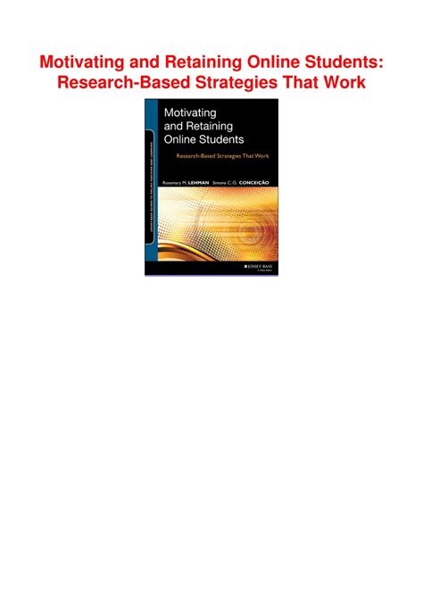 PPT - (PDF/DOWNLOAD) Motivating and Retaining Online Students: Research ...