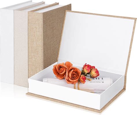 Amazon.com: DI QIU REN 3 PCS Decorative Linen Faux Books Storage Box ...