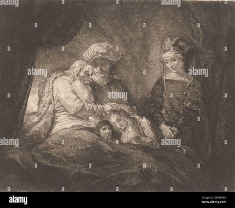 Jacob blesses Ephraim and Manasseh, print maker: William Unger, after ...