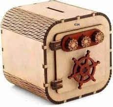 Ira Store Piggy Bank Wooden Locker Coin Box for Kids Money Saving ...