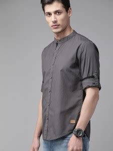 Roadster Men Solid Casual Grey Shirt - Buy Roadster Men Solid Casual ...