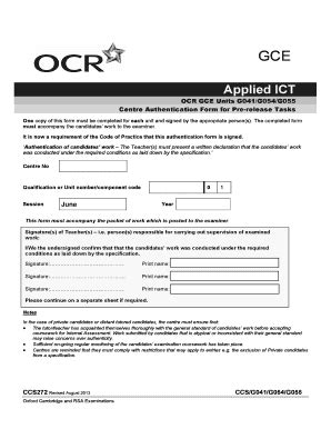 Fillable Online ocr org g041 authentication form Fax Email Print ...