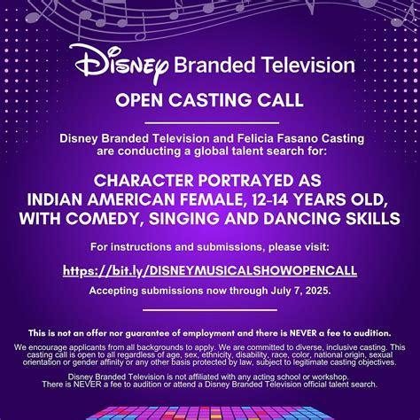 Film & TV Casting Calls UK | OPEN CASTING CALL! Disney Branded ...