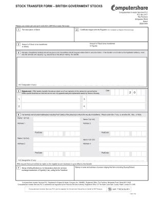 Fillable Online STOCK TRANSFER FORM BRITISH GOVERNMENT STOCKS Fax Email ...