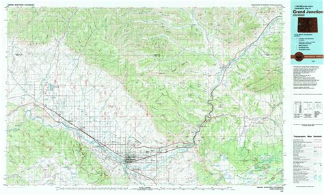 Grand Junction topographic map, CO, UT - USGS Topo 1:250,000 scale