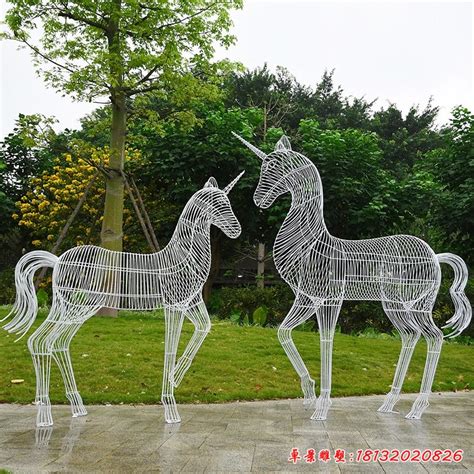 不锈钢镂空独角兽雕塑 - 卓景雕塑公司