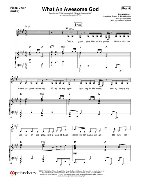 What An Awesome God Sheet Music PDF (Phil Wickham) - PraiseCharts