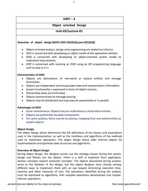 Object oriented analysis design ooad unit 3 - UNIT – 3 Object oriented ...