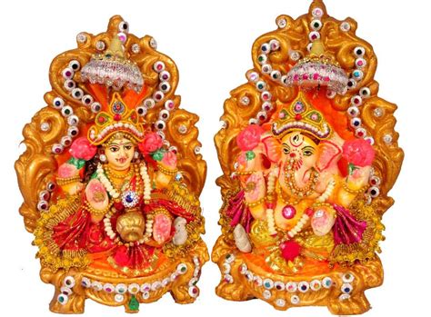Buy Diwali Pooja laxmi Ganesha Idol Divine Pooja|Laxmi Ganesha Statue ...