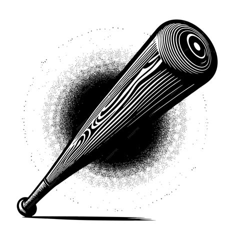 Premium Vector | A black and white drawing of a baseball bat