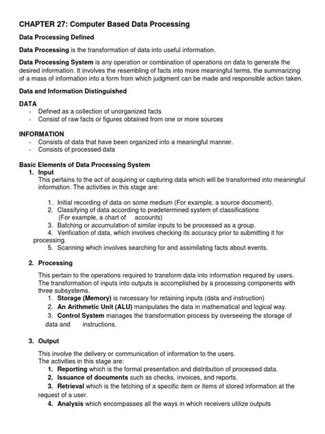 CHAPTER 27 Computer Based Data Processing | PDF | Operating System | Computer Program