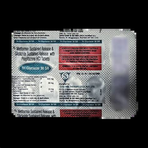 TRI GLYCLAZAR 30MG SR TABLET 10'S Price, Uses, Side Effects ...