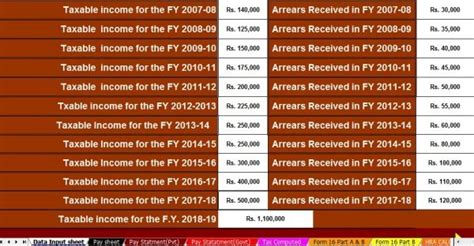 Automated Income Tax Arrears Relief Calculator with Form 10E