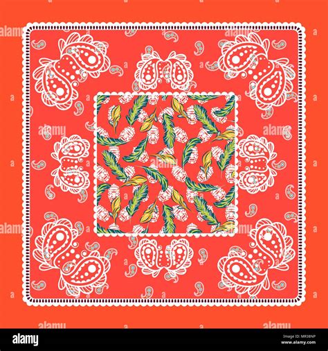 Bandana red silk scarf paisley vector design Stock Vector Image & Art ...