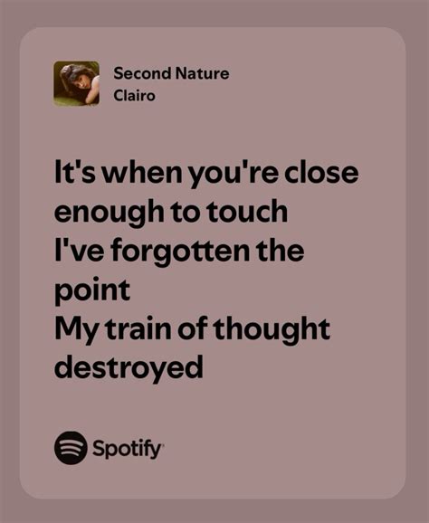 second nature - clairo in 2025 | Train of thought, Lyrics, Thoughts