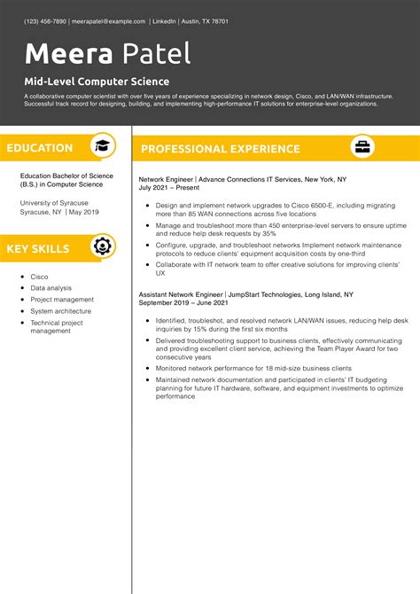 Computer Science Resume Example 的图像结果