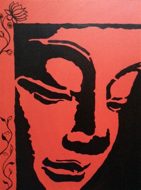 "Buddha 02": White Acrylic Painting (24x17) by Gayathri Nair | ArtZolo.com