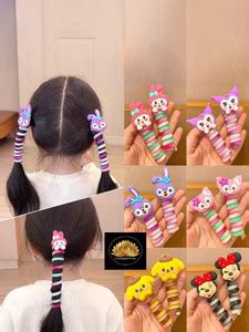 Samridhi DC 6 Pcs Spiral Ponytail Holder for Girls Kids Rubber Hair ...