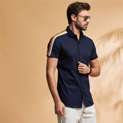 Rainbow Band Shirt – Short Sleeve Shirts for Men | SEVENDC
