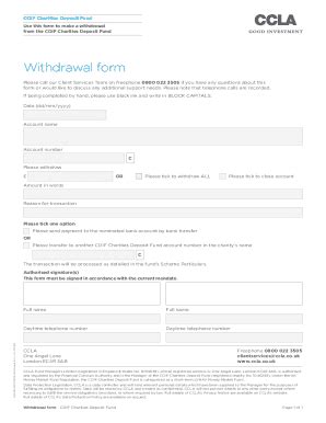 UK CCLA COIF Charities Deposit Fund Withdrawal Form 2023-2026 - Fill ...