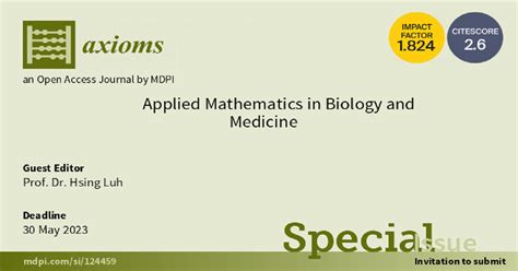 Axioms | Special Issue : Applied Mathematics in Biology and Medicine
