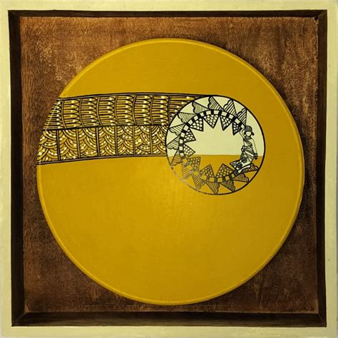 Artysta 'Mustard Tribe' Handmade Wooden Wall Frame (Off White Border ...