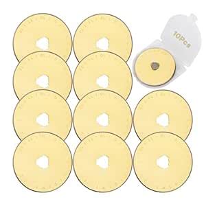 Yakamoz 45mm Rotary Cutter Blades - 10Pcs Titanium Coated Replacement ...