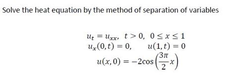 Image result for Using Separation Method for Heat Equation
