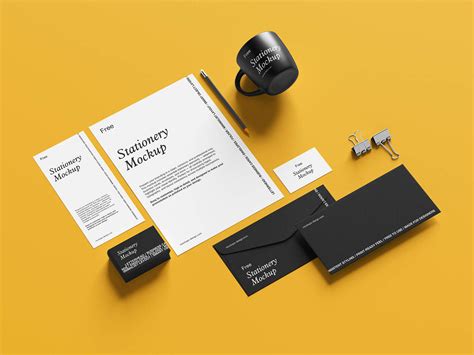 Free Minimal Branding Stationery Mockup PSD Set - Good Mockups
