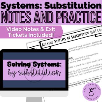 Image result for Solving Systems by Substitution Notes