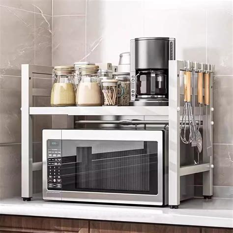 WMLBK Microwave Oven Rack,Expandable Microwave Rack 3 Tier Microwave ...