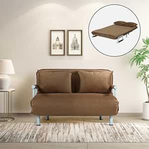 Royal Interiors 2 Seater Foldable Sofa with Armrests and Cushion ...