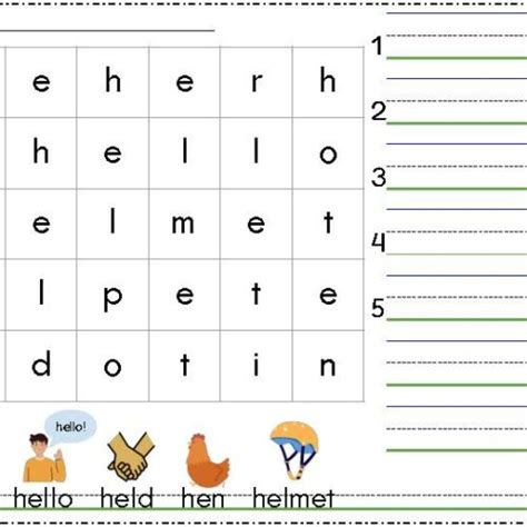 Words Beginning with /he/ Phonics for Kindergarten and First Grade ...