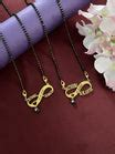 Personalized Two Names Date & Heart With Evil Eye Infinity Long Mangal ...