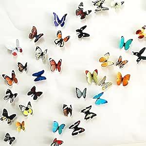 JAAMSO ROYALS Multi Color 3D Butterflies Decorative Design Vinyl Self ...