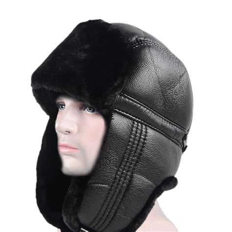 Winter Trapper Hat for Men Women Russian Faux Fur Ushanka Aviator ...