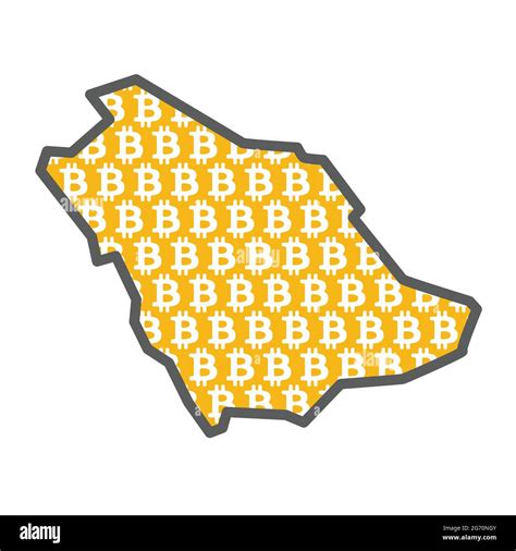Saudi Arabia country map with bitcoin crypto currency logo Stock Vector Image & Art - Alamy