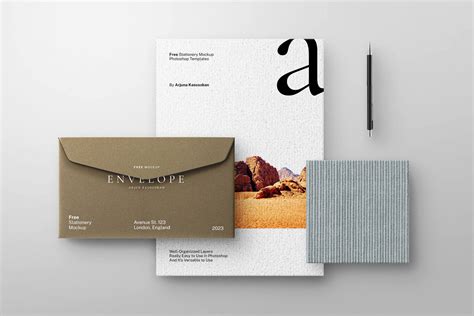 Basic Stationery Mockup PSD Envelope Cover, A4 Letterhead Paper - PsFiles