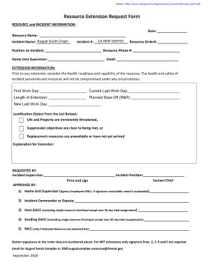 Resource Extension Request Form - Fill Online, Printable, Fillable ...