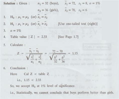 Large sample test (Normal distribution) for difference of means ...