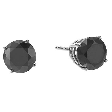 Amairah 2 ct. t. w. Black Diamond Stud Earrings 14k White Gold Round ...