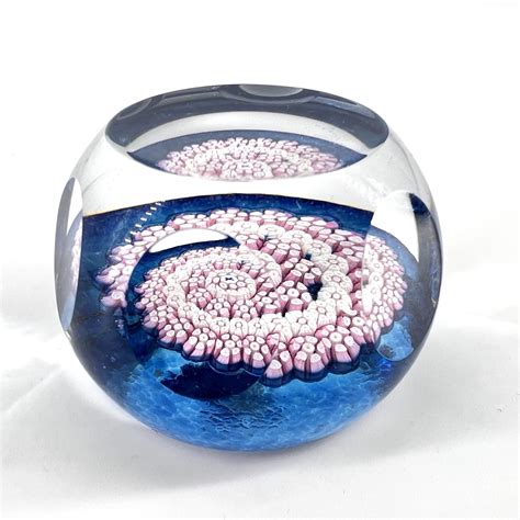 Whitefriars Butterfly 1984 Small Faceted Art Glass Paperweight