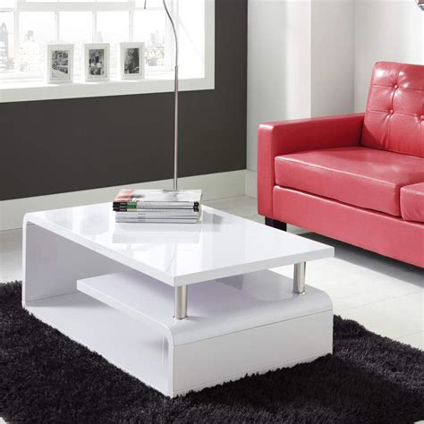 White High Gloss Curved Coffee Table at Ronald Wooton blog