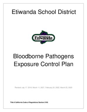 Fillable Online Bloodborne Pathogens Model Exposure Control Plan Fax ...