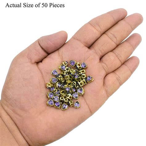 Buy Heart Shape Kundan Stones For Embroidery & Jewelry Making ...